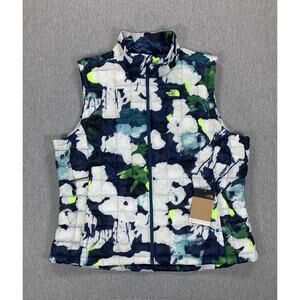 THE NORTH FACE Women’s 2XL Thermoball Eco Vest Navy White Abstract Floral $160